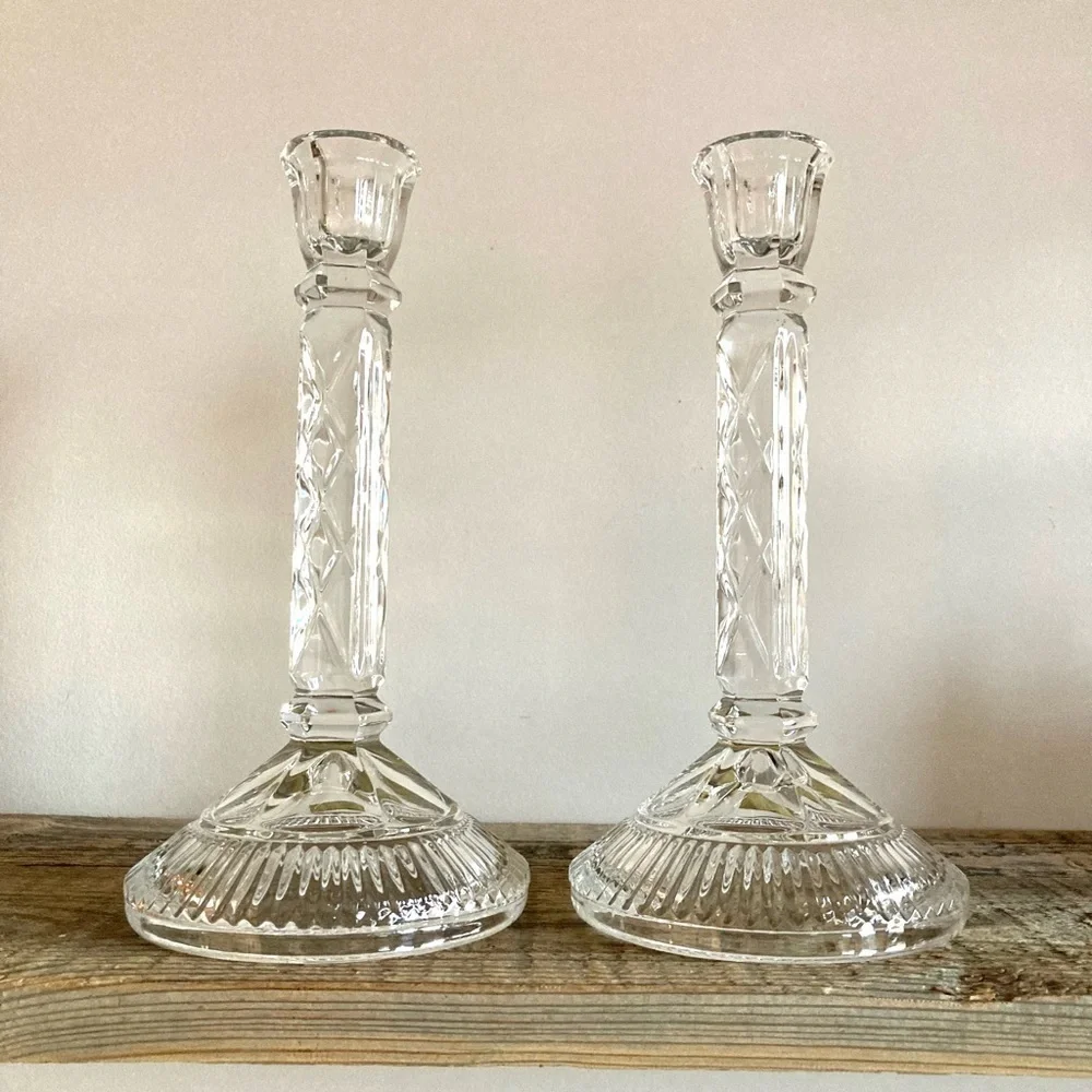 Toscany Crystal Candlestick set of 2